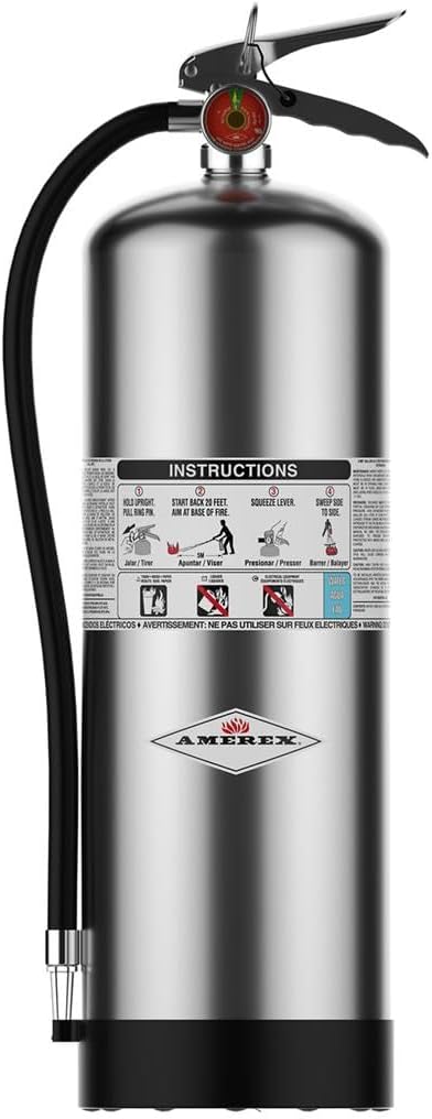 Amerex B240 Stored Pressure Water Fire Extinguisher, 2.5 Gallon for Class A F...