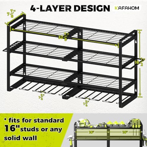 kafahom power tool organizer-8 drill holder wall mount,4, side view