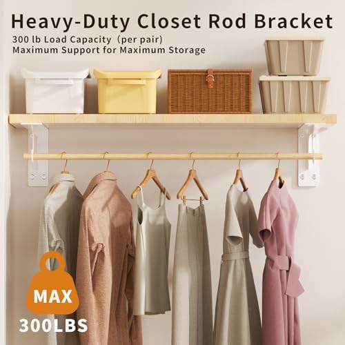 4.8 inch heavy duty closet rod bracket support, side view