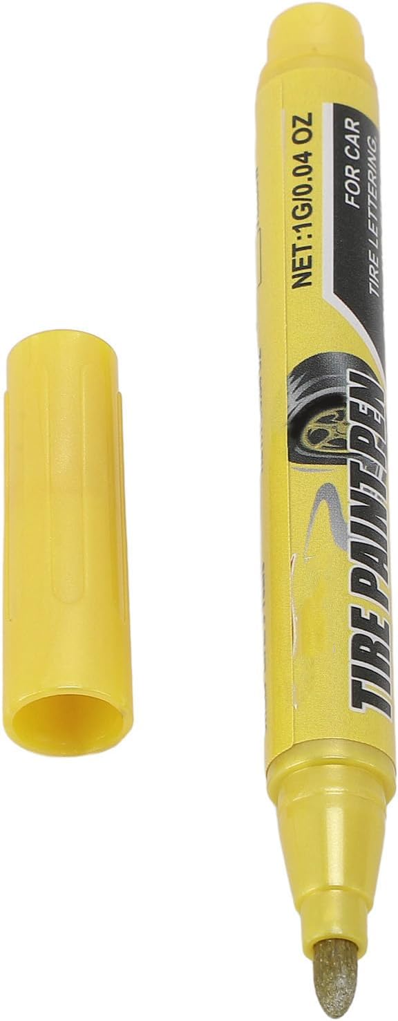 Yellow Tire Marker for Easy and Effective Repair of Car Tires, 6 Pieces, Weather