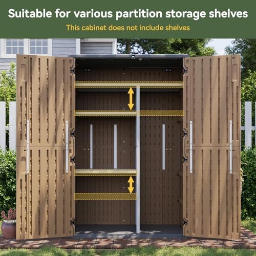 aoxun outdoor storage shed with floor, 64 cu.ft, close-up detail