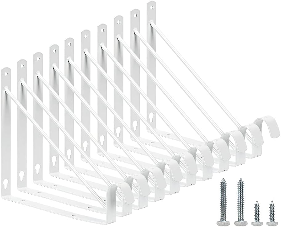 closet rod brackets 10x11in, 10 pack closet shelf, main product view