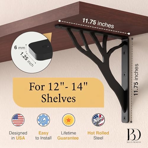 rustic tree black heavy duty shelf brackets 12 shown in use