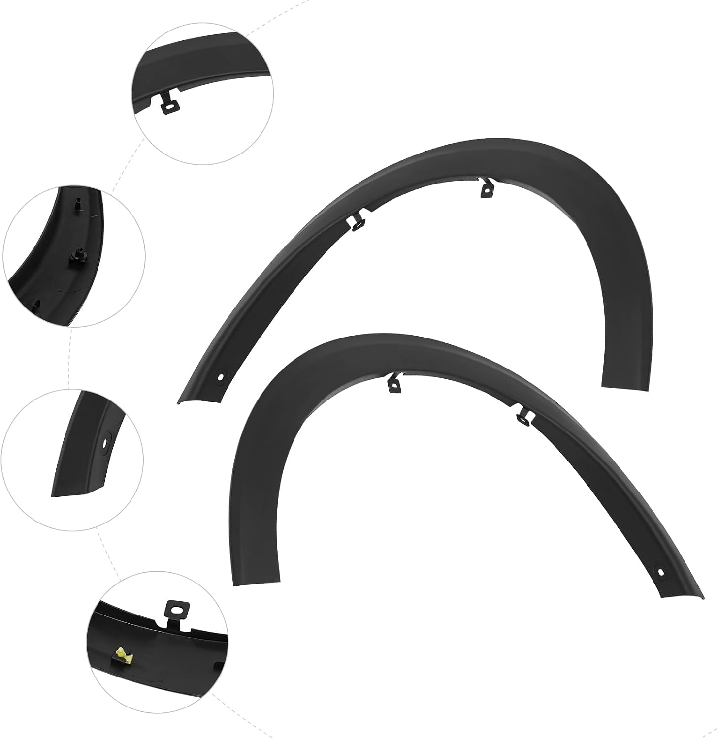 Front Left & Right Fender Flare Molding Trim for 2021-2024 Nissan Kicks S SV SR 1.6L, Pair Driver & Passenger Side Wheel Arch Trim, Replacement 638115RY0A 63810-5RY0A (A pair)