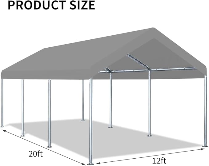 12'x20' Upgraded Carport Replacement Top Canopy Cover - Image 6