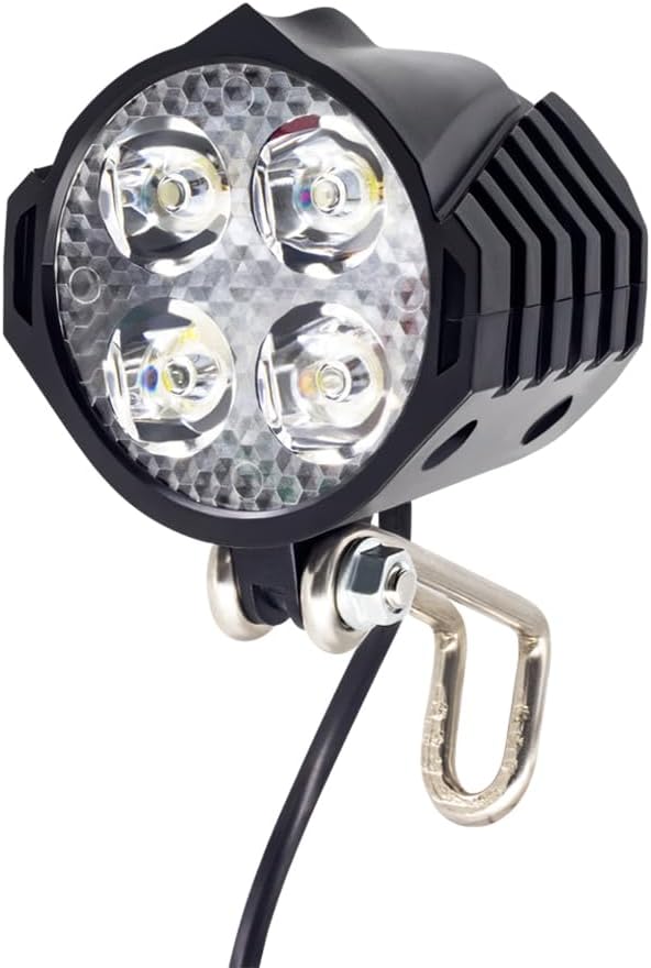 36v 48v ebike light kit, electric bike headlight shown in use