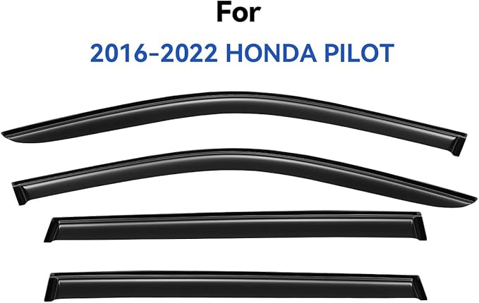 Window Visors Rain Guards for Honda Pilot 2016 2017 2018 2019 2020 2021 2022 - Image 2