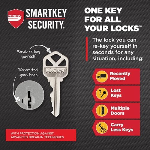 kwikset amador front door lock handle and deadbolt, side view