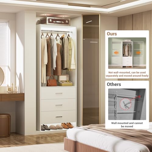 aheaplus 1.8ft closet system with drawers, 21.5’’ closet, package contents