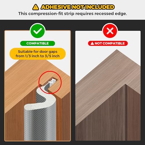 ravinte weather stripping door seal, q-shaped kerf foam shown in use
