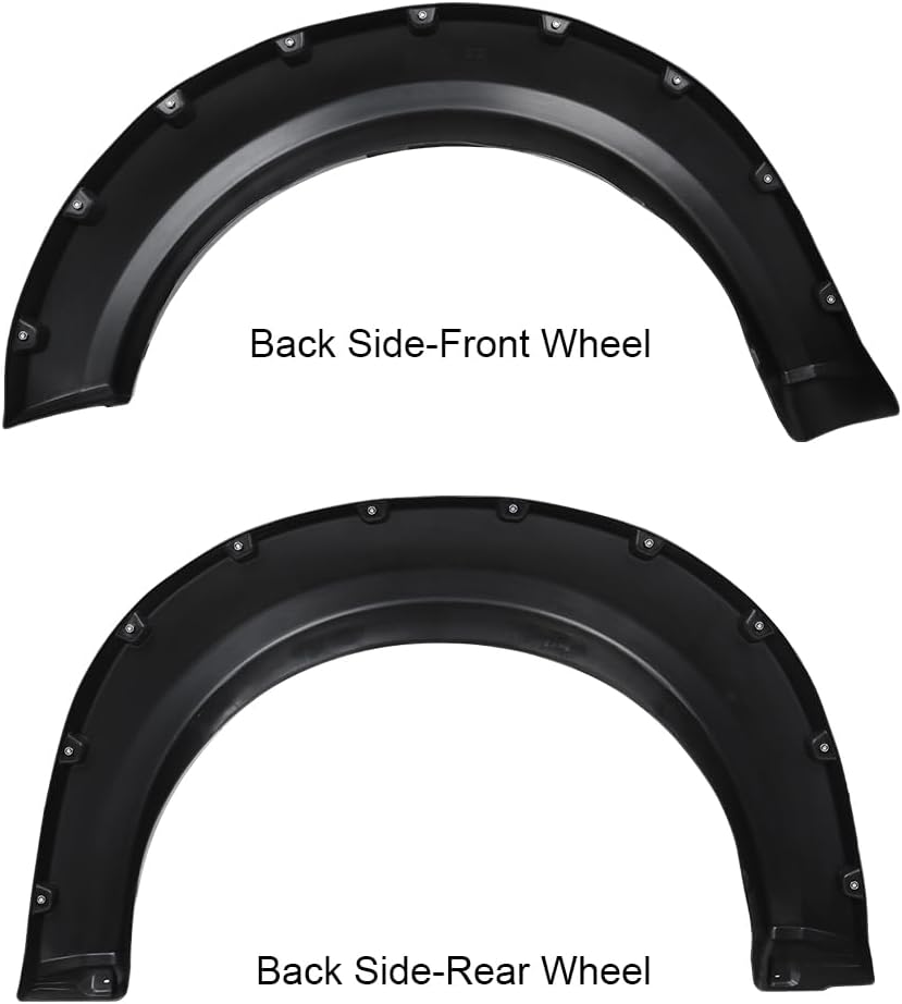 G-PLUS Fender Flares 4PCS Fit Ford F150 2009-2014(67.0"/78.8"/97.4" Bed) | NOT Fit Platinum & Raptor Models,Textured Pocket Riveted Style,Custom Fit F150 Fender Flares,Rustproof & UV Resistant