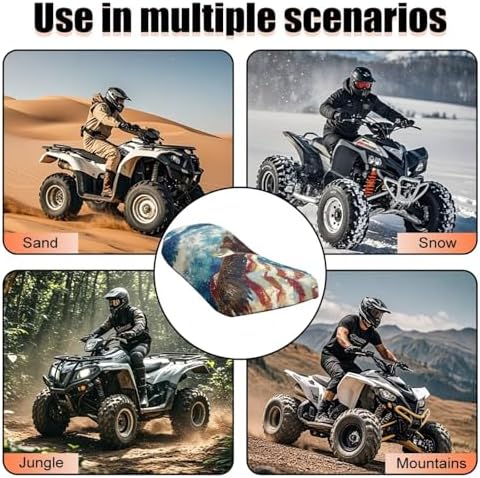 Forchrinse American Flag Eagle ATV Seat Cover Universal Four Wheeler Seat Cover Waterproof Motorcycle Cushion Covers Compatible with Polaris Sportsman Polaris Scrambler Honda Rancher