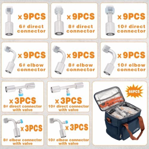 air conditioning hose fitting kit includes #6#8#10 ac shown in use