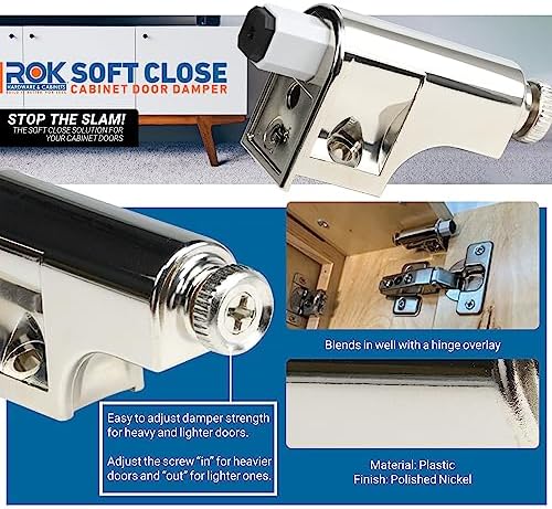 rok hardware soft close damper for cabinet doors/compact/softclose shown in use