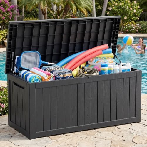 280 gallon outdoor storage box waterproof, lockable resin, view 9