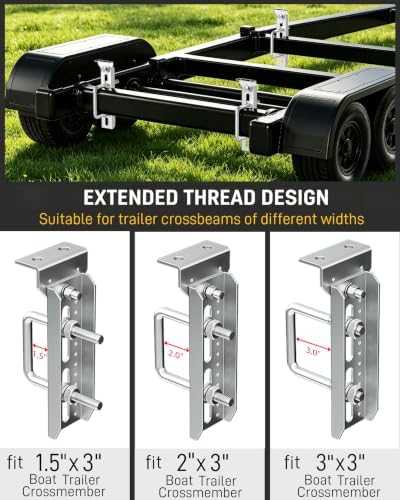 wyckoff 12" boat trailer bunk brackets 4-pack,heavy duty, side view