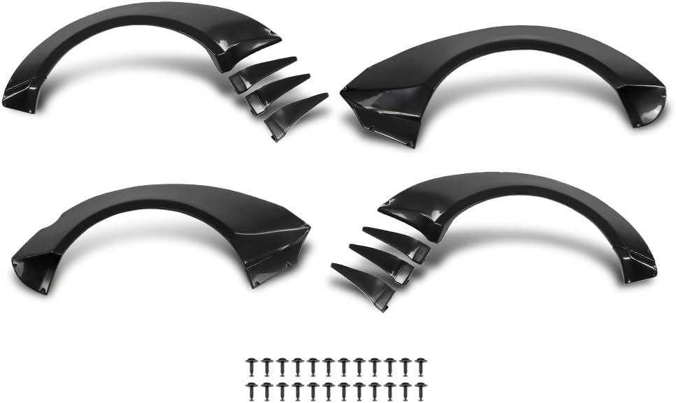 GRAND ORANGE 4pcs Fender Flares with Front Canards Compatible with Chevy Camaro ZL1 2010 2011 2012 2013 2014 2015 MB Style