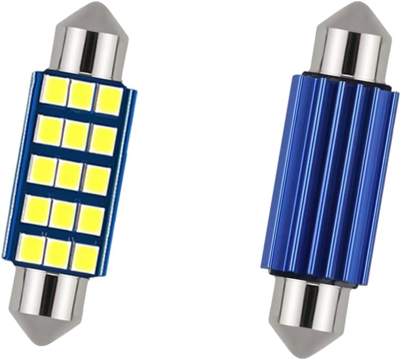 578 LED Bulbs Extremely Bright Bulbs, 6000K 2835 Chipsets Auto Interior Bulb for Dome Map Lights, Universal 1.6" Car Door Light for 211-2 212-2 569 6411 6451 41mm 42mm (White, 2PCS)