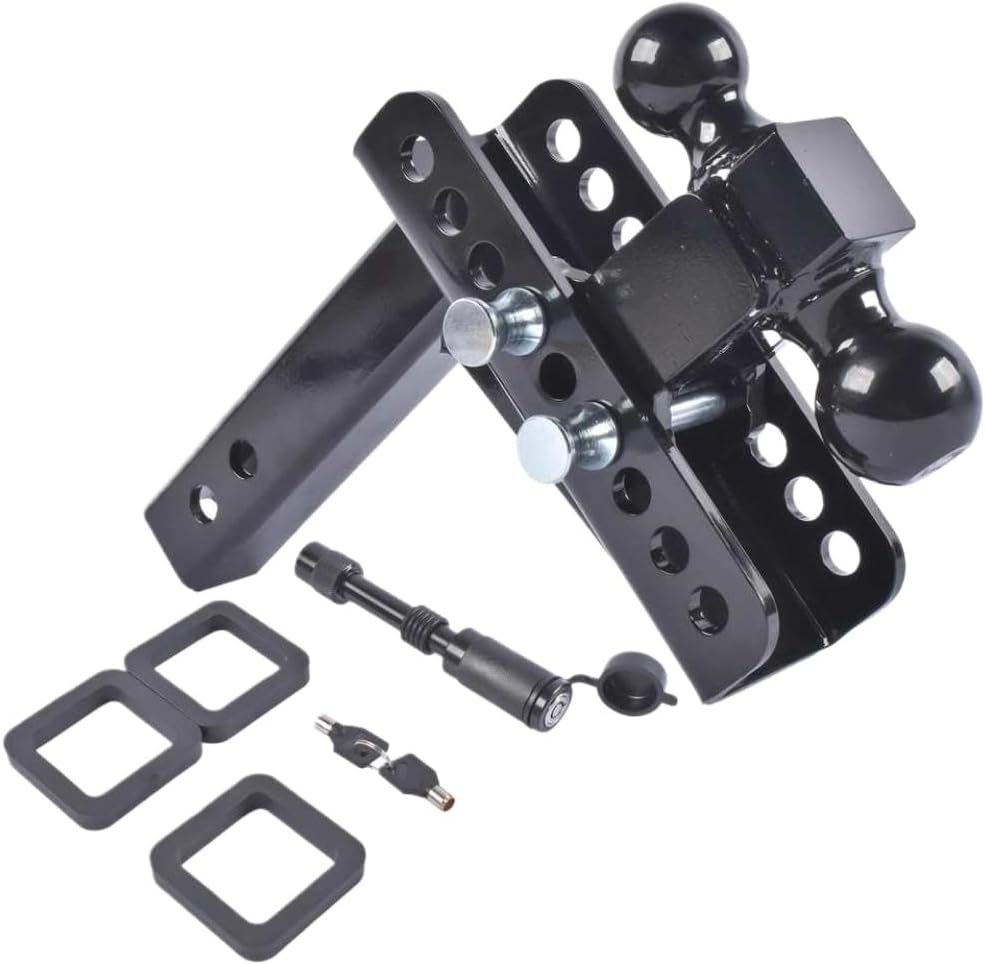 Adjustable Carbon Steel Trailer Hitch for 2 Inch Receiver Compatible with Heavy Trucks RVS