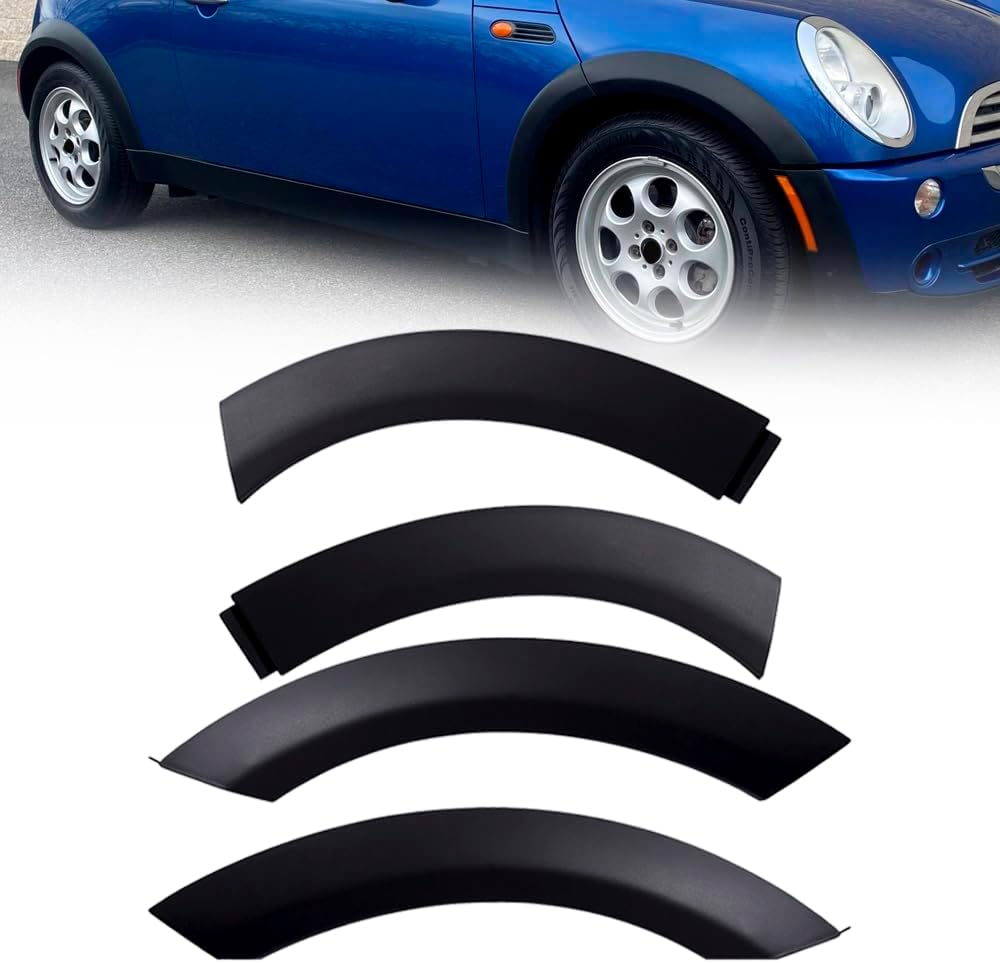 4X Black Front Left, Right Fender Flares Wheel Arch Cover Trim for 2002-2008 BMW Mini Cooper R50 R52 R53 S Convertible