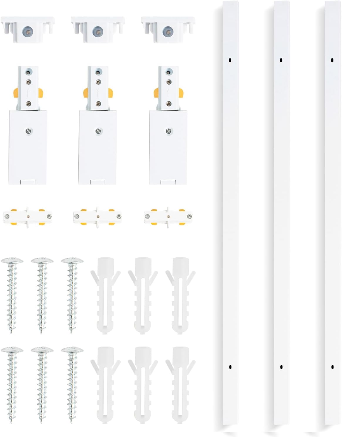 vanoopee 10ft h track lighting rails kit, white, main product view