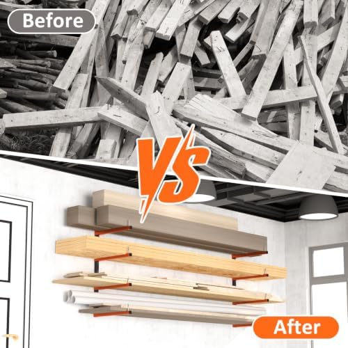 lumber storage rack, wall mount removable & adjustable on a desk or shelf