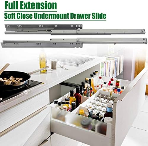 ocg soft close undermount drawer slides 21 inch shown in use