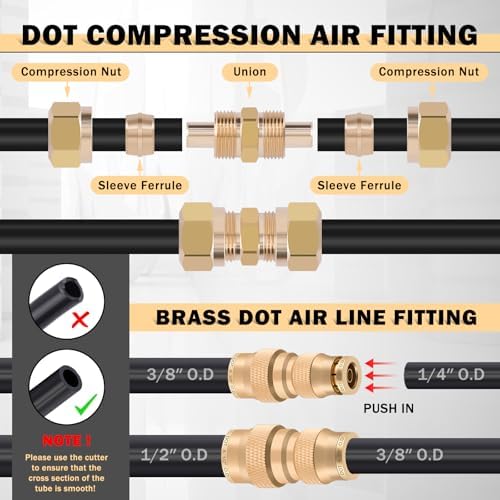 cheemuii 300 pcs brass dot air line fittings, front angle view