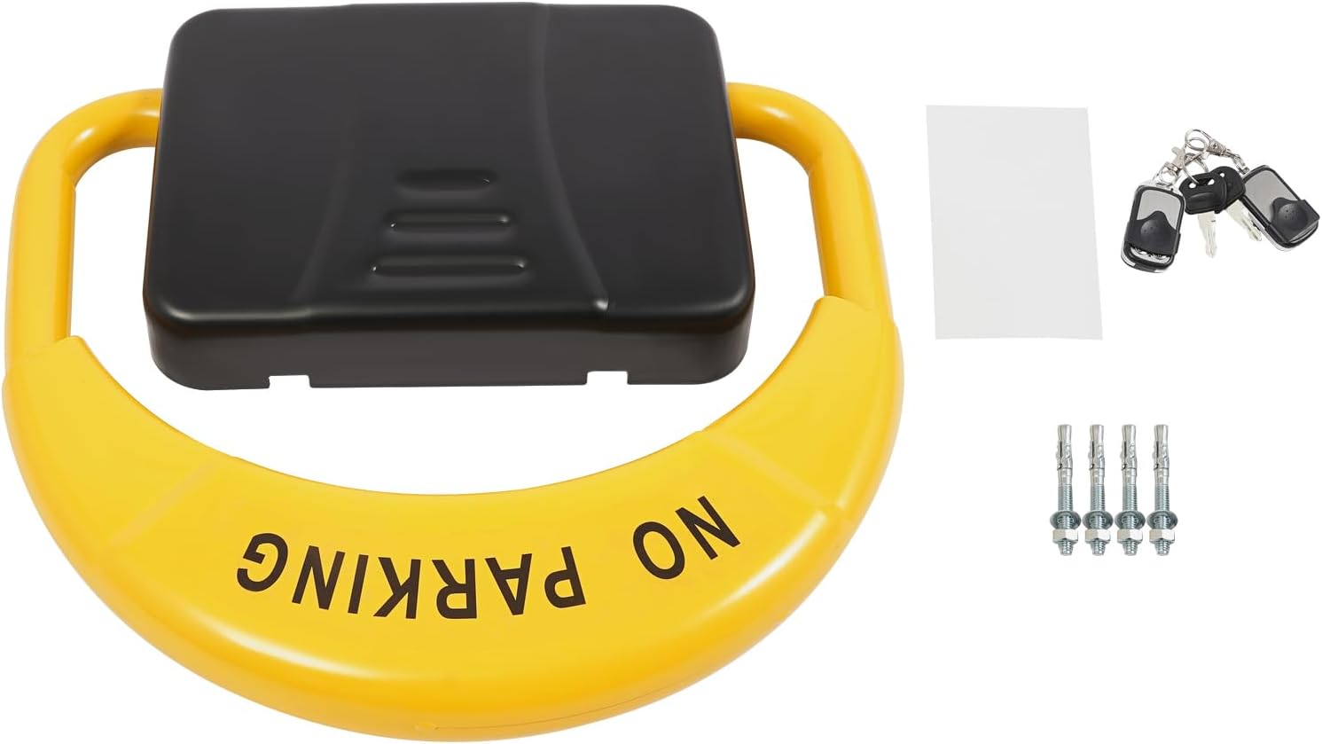 Automatic Remote Control Parking Lock, Folding Parking Barrier with 98ft Wireless Range for Private Car Space, Alloy Steel Waterproof Ground Mount Security Lock for Residential Commercial Use