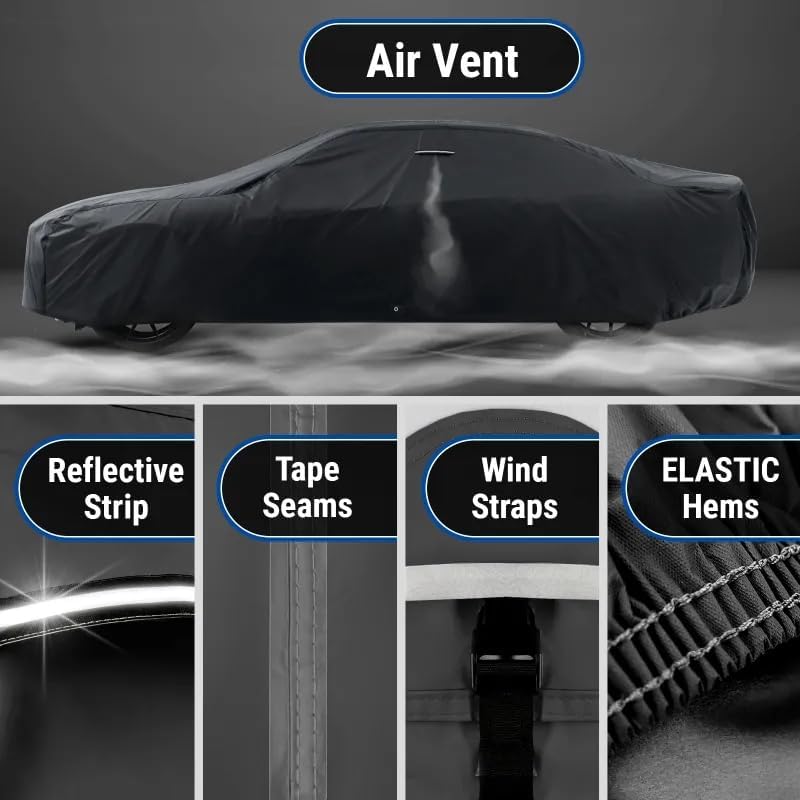 icarcover waterproof car cover for 1964-1967 chevy el showing dimensions
