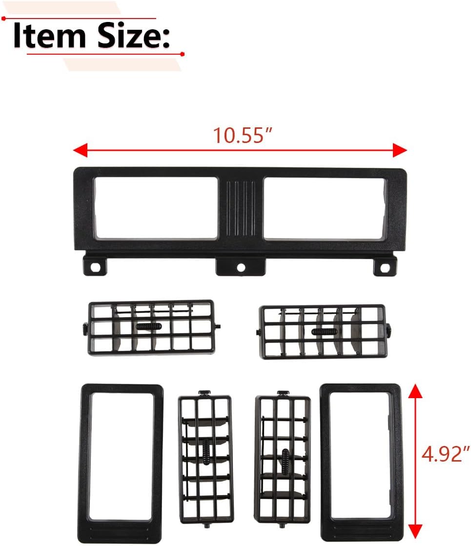 RLB-HILON Dashboard Heater Air Vent Grille Set Compatible with Nissan Model | for Navara D21 Hardbody Pickup 1986 to 1997 Year, Black Color