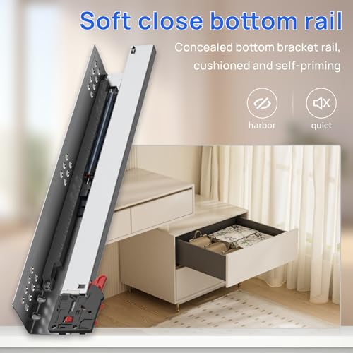 22 inch soft close undermount drawer slides for, package contents