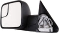 Towing Mirror Fit for 1994-2001 For Dodge For Ram/For Ram 1500 2500 3500 with Manual Adjusted No Heated No Turn Signal Light Black Tow Mirror Left Side