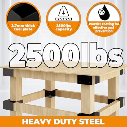workbench brackets kit 8 pcs, 3-way right angle, side view