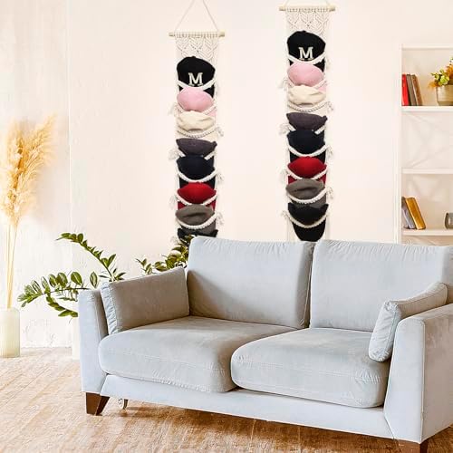 jontell boho ball cap hanger-2 pack-boho macrame cap, side view