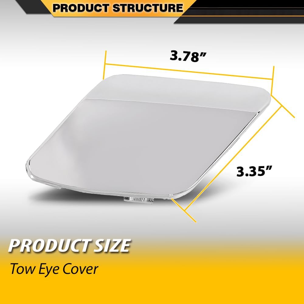 CNNELL Front Right Passenger Side Bumper Tow Hook Eye Cover Compatible with Benz ML350 Base 2013-2015 Models with AMG Styling Package 1668851223, MB1029126 Silver