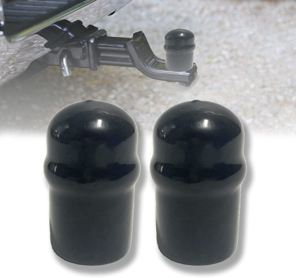 RV Trailer Hitch Ball Cover, Waterproof Heavy Duty Towball Protect Cap for Trucks, Boat, Caravan (2inch Dia), Black, 2 Inch (54343) Count of 2