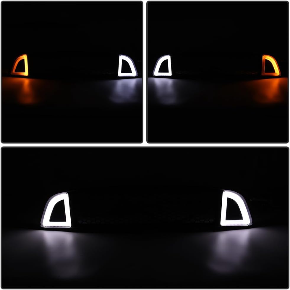 PIT66 Upper Grille with DRL LED Lights Fit 2013-2014 Ford Mustang | DRL Accent Vent Lights Not Fit Except Shelby Models, Honeycomb Mesh Design, Direct Replacement, DR3Z8200AB, FO1200590