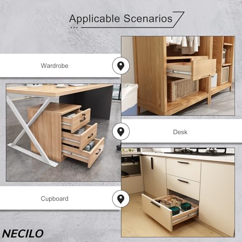 necilo 10 inch ball bearing drawer slides,100lb full, front angle view