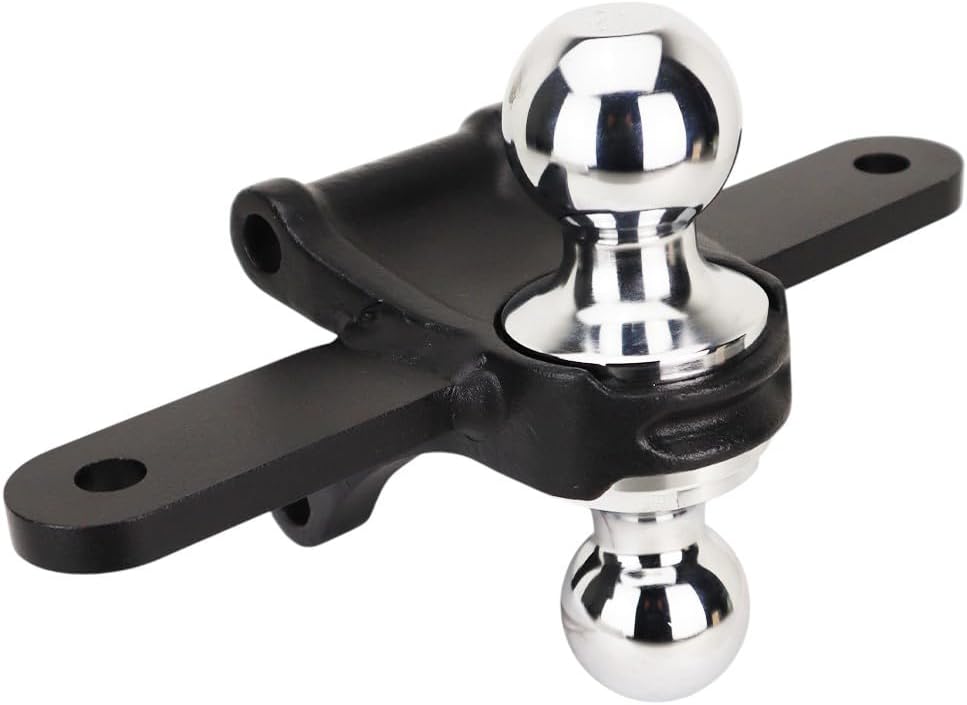 Shocker XR Combo Ball Hitch with Sway Bar Tabs, Fits 2-1/2" Hitch 10 Hole Chrome 2 & 2-5/16" Balls