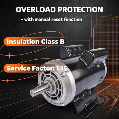 54421193 5hp air compressor motor for ingersoll rand, side view