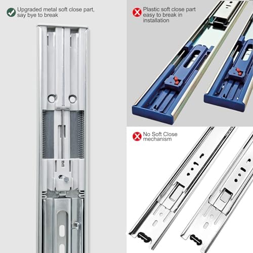10 inch soft close drawer slides 6 pairs, package contents