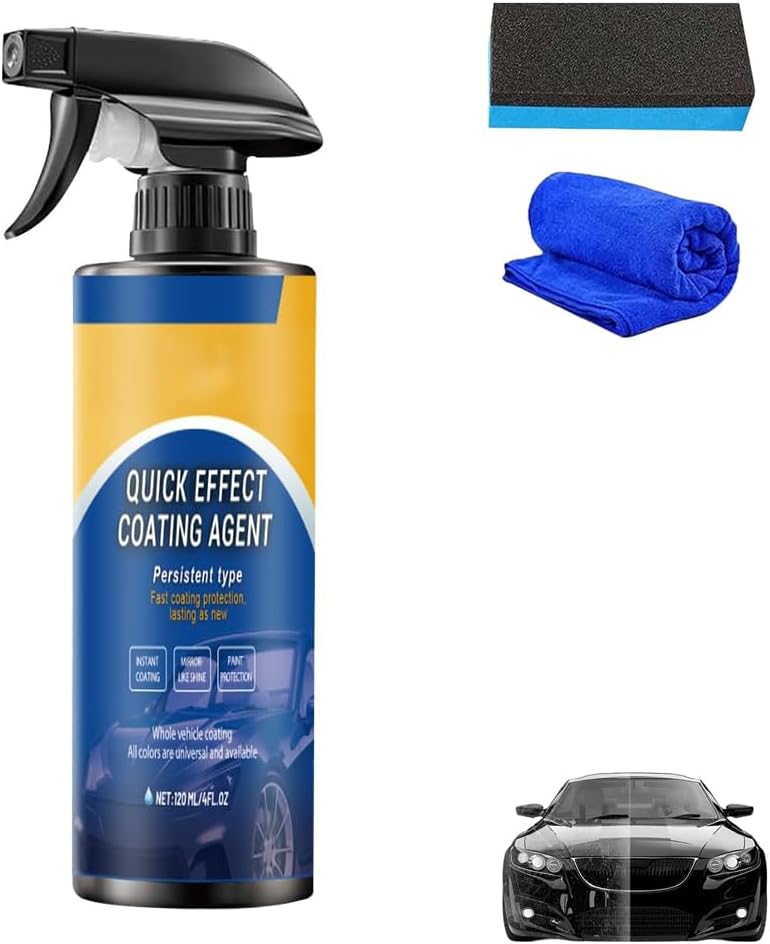 Advanced Car Quick Acting Coating Agent Spray for Vehicles, Nano Quick Coat Restore | Waterless Wash Wax & Glass Cleaner (1 PCS)