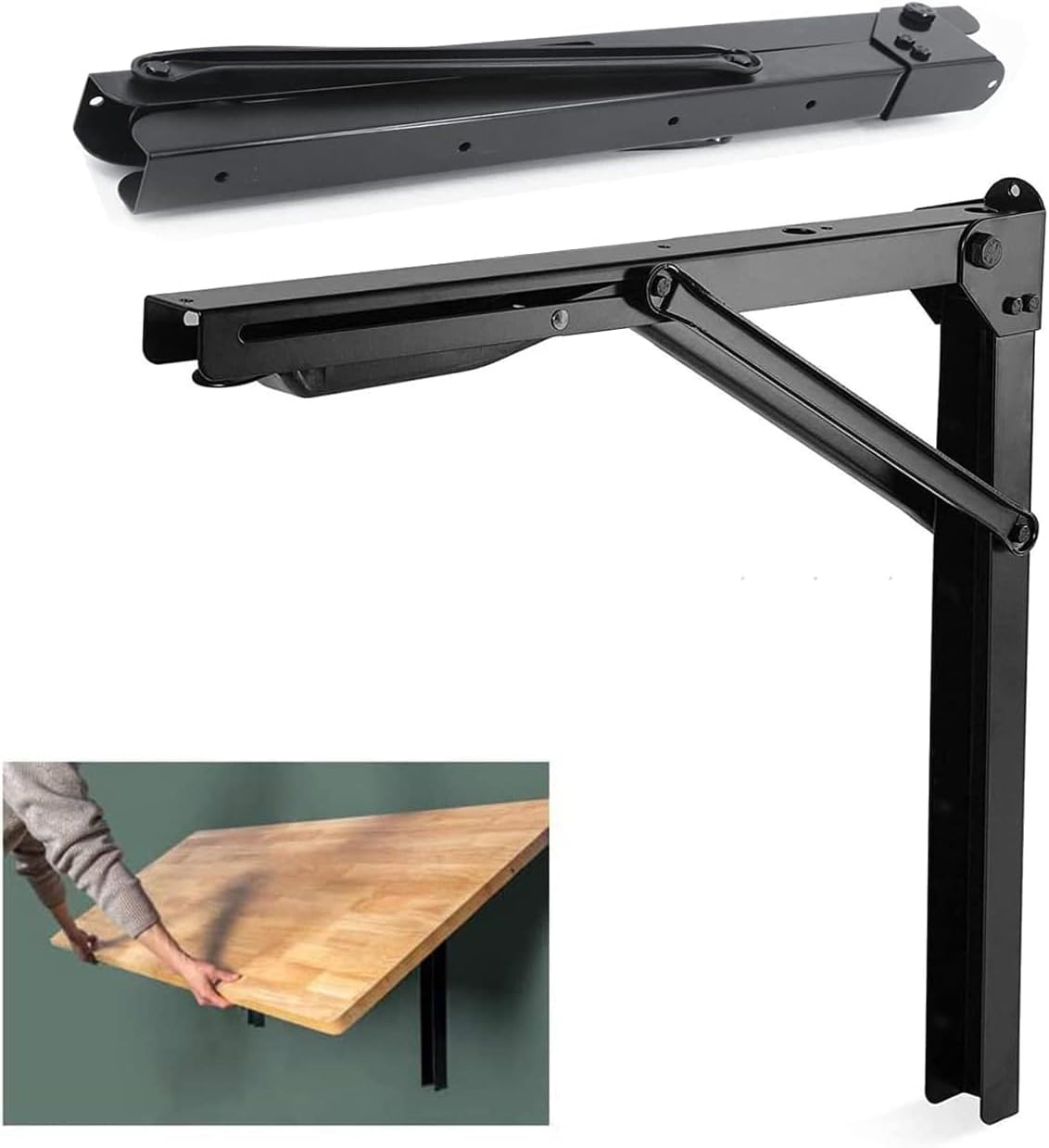 wallmaster 24" folding shelf brackets wall mount collapsible, main product view