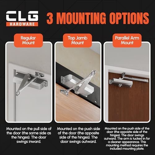 clg hardware medium duty automatic door closer, side view