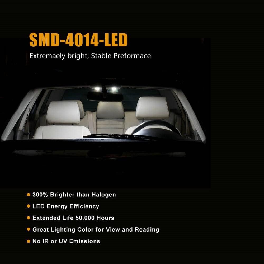White Car Truck LED Interior Light Kit for Map Dome Bulb 40-Pack | 31MM DE3175 36MM 6418 41MM 6411 T10 2825 BA9S 64111 T5 74 6615F 6612F Size Combo Also for Trunk Door Courtesy License Plate