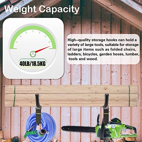 garage hooks heavy duty, 9 inch ladder hooks on a desk or shelf