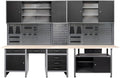 JZD Metal Storage Organization System, Wall Mount Tool Cabinets, Wood Tabletop by JZD