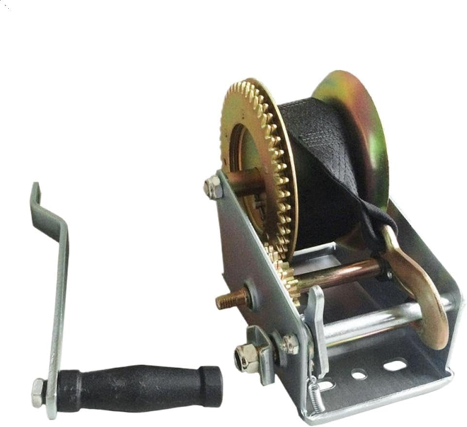 Extra Long 8M Cap 2500LBS 1134KG Synthetic Strap Hand Winch Webbing Compatible with Car Boat Trailer
