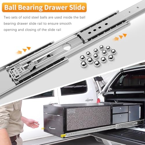 1 pair heavy duty drawer slides with lock, package contents